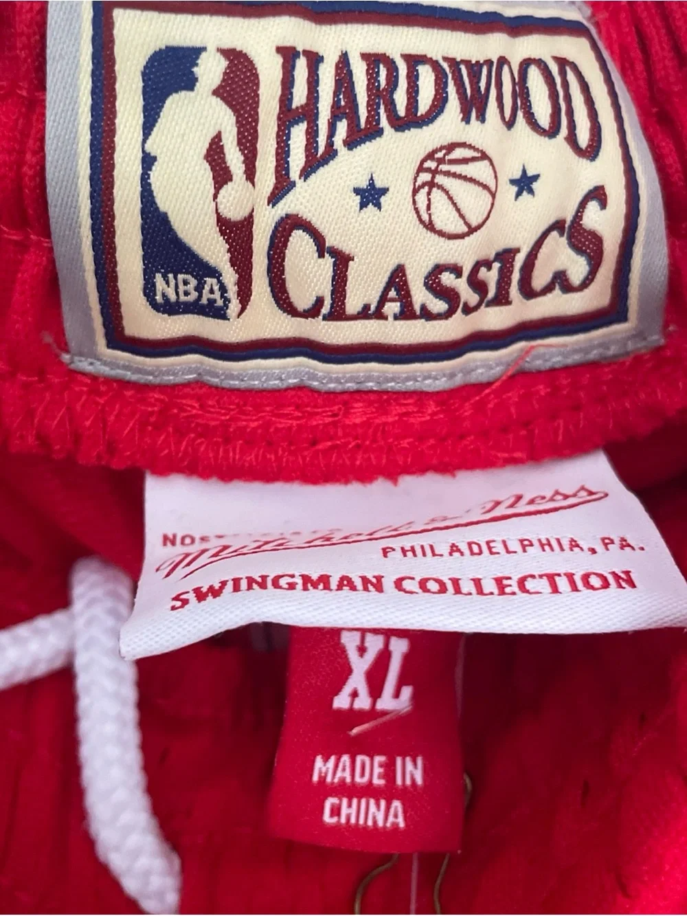 NBA Mens XL Mitchell & Ness NBA Swingman Hardwood Classics Shorts Red New